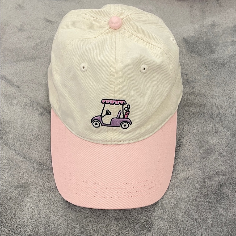 Frazier Sterling Sport women’s Pink and Cream Golf Cart Cap-NEVER WORN!